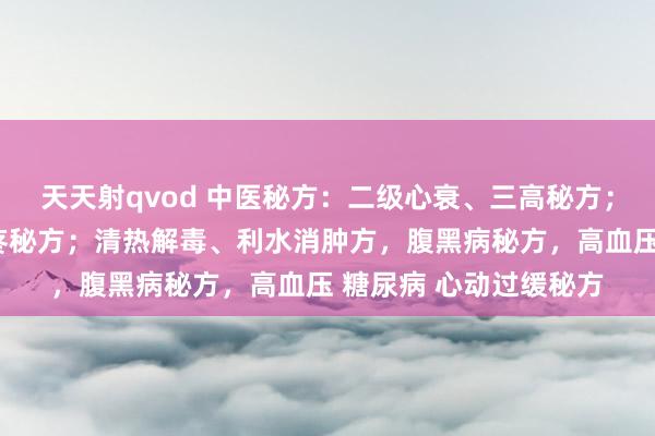 天天射qvod 中医秘方：二级心衰、三高秘方；颈动脉斑块、头晕头疼秘方；清热解毒、利水消肿方，腹黑病秘方，高血压 糖尿病 心动过缓秘方